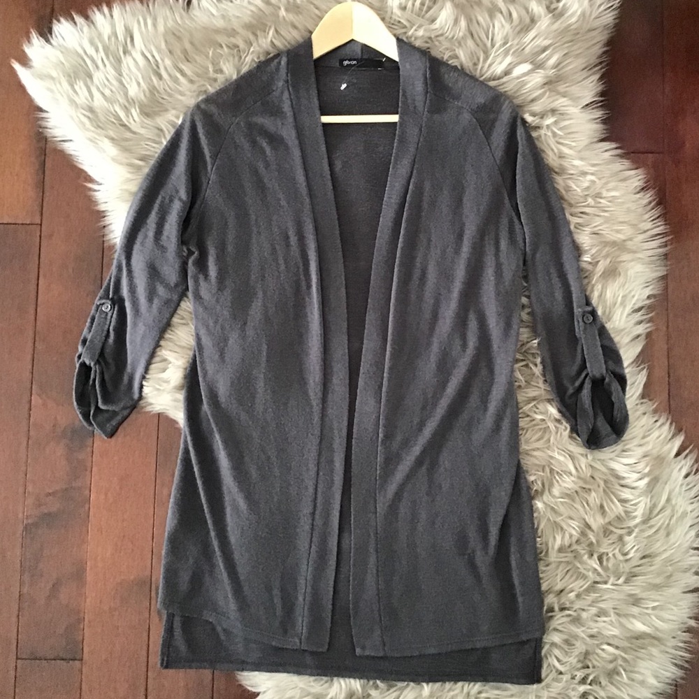 Grey light weight Open Front Sweater
